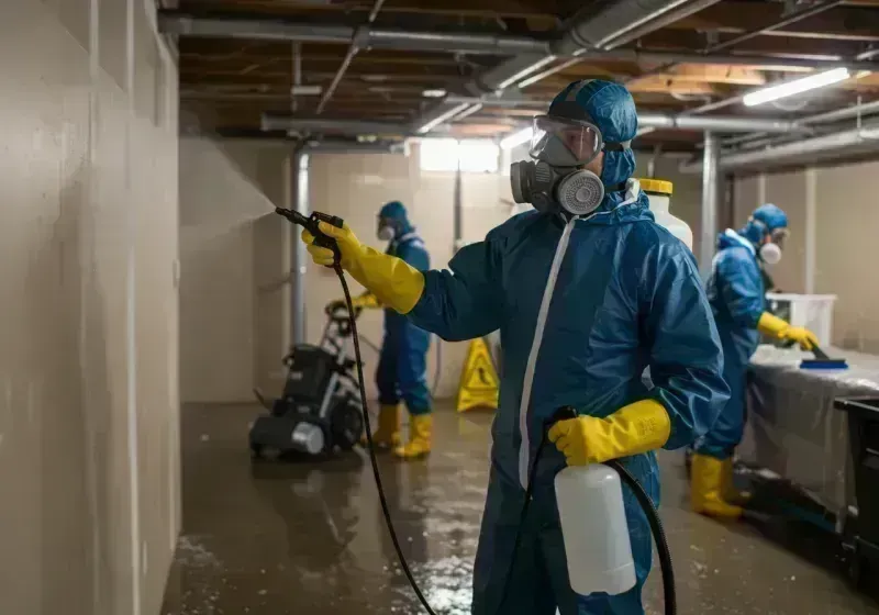 Basement Sanitization and Antimicrobial Treatment process in Sherman Oaks, CA